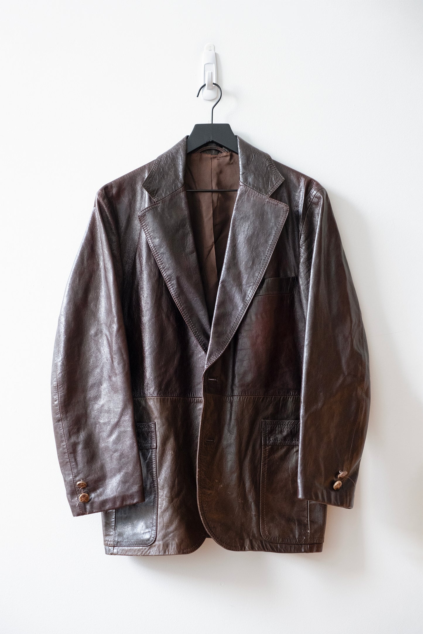 Vintage 1970s Neiman Marcus French Polished Leather Blazer