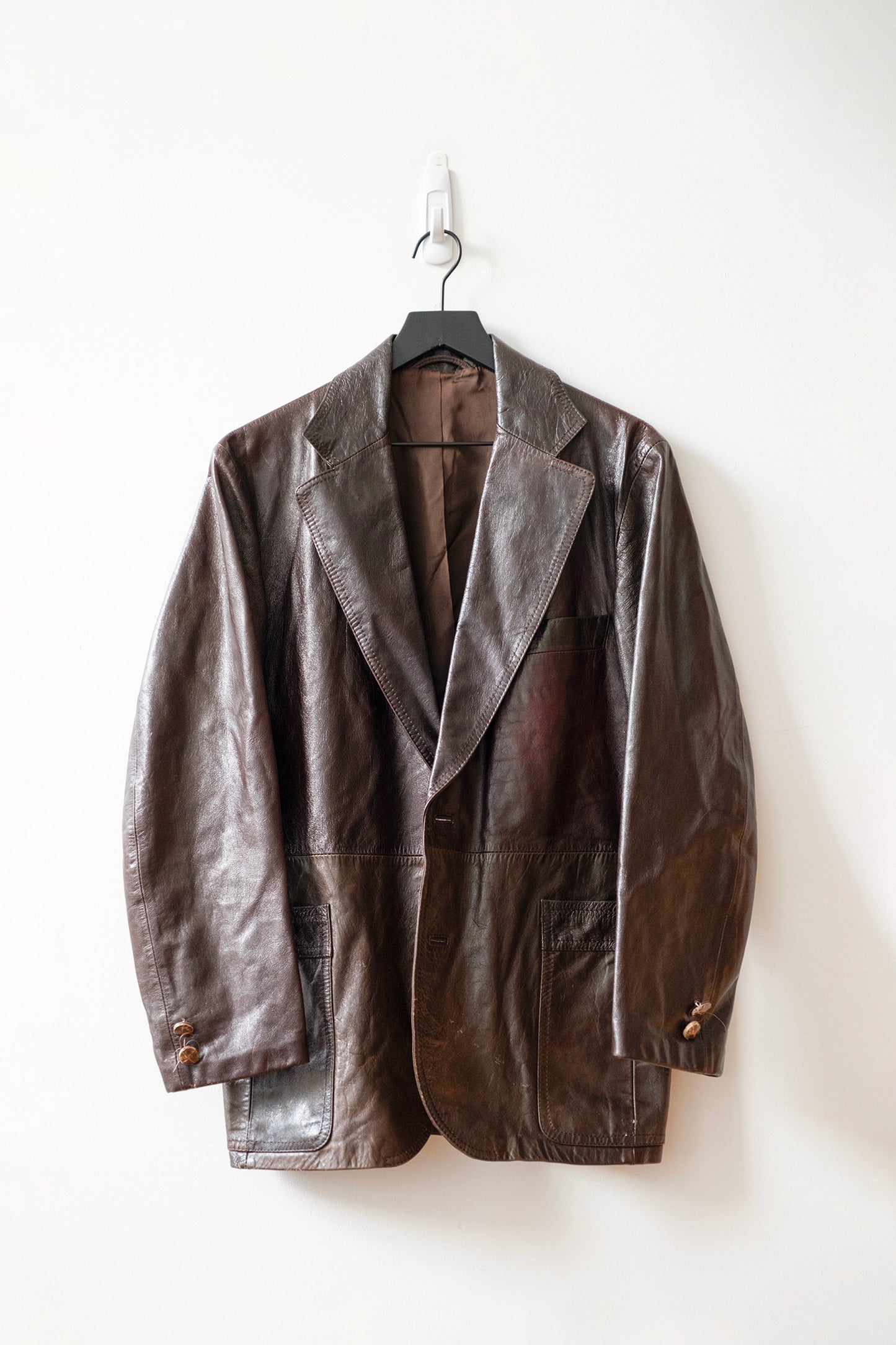 Vintage 1970s Neiman Marcus French Polished Leather Blazer