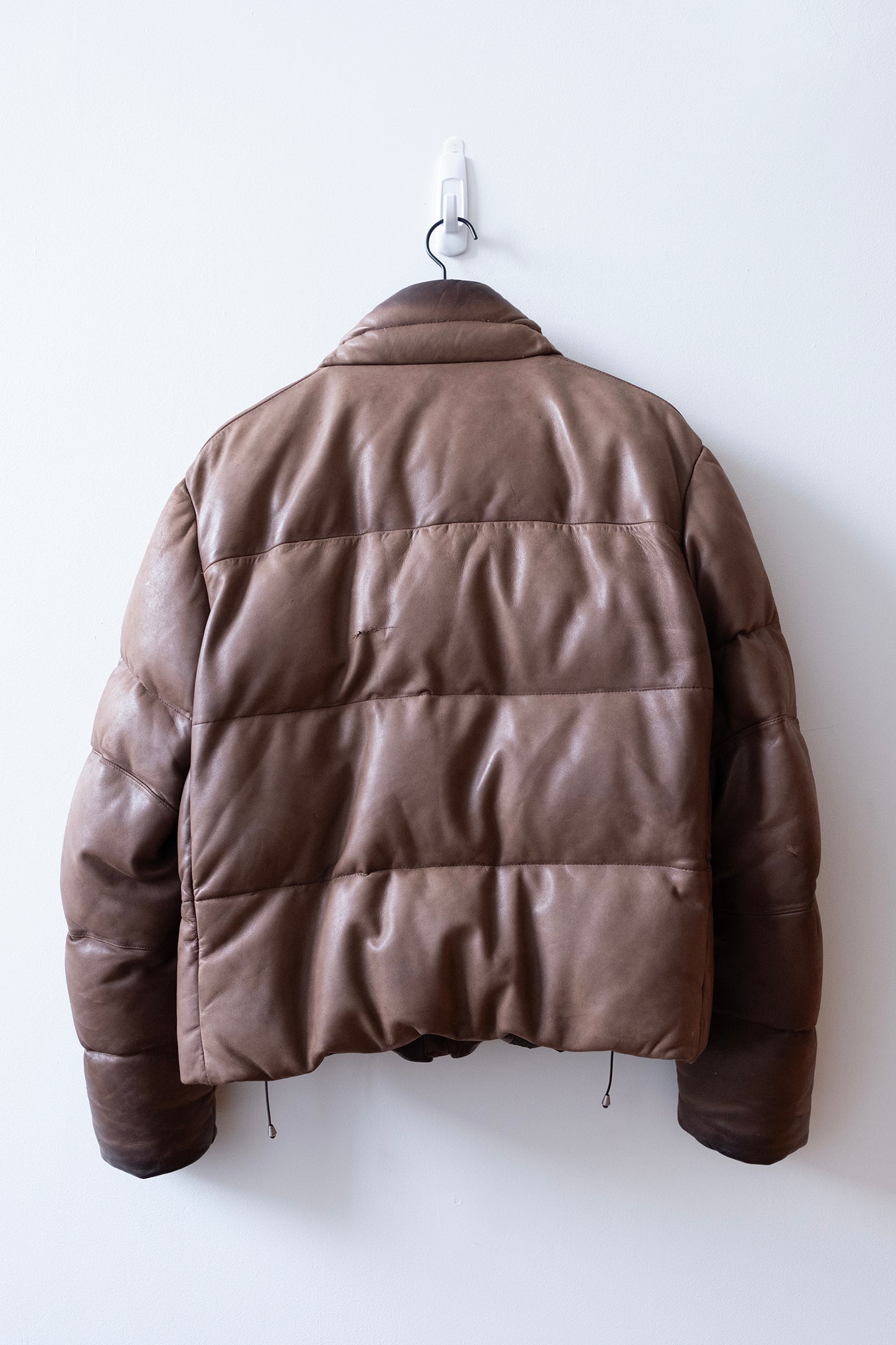 Vintage Ralph Lauren RLX Leather Puffer Jacket in Brown