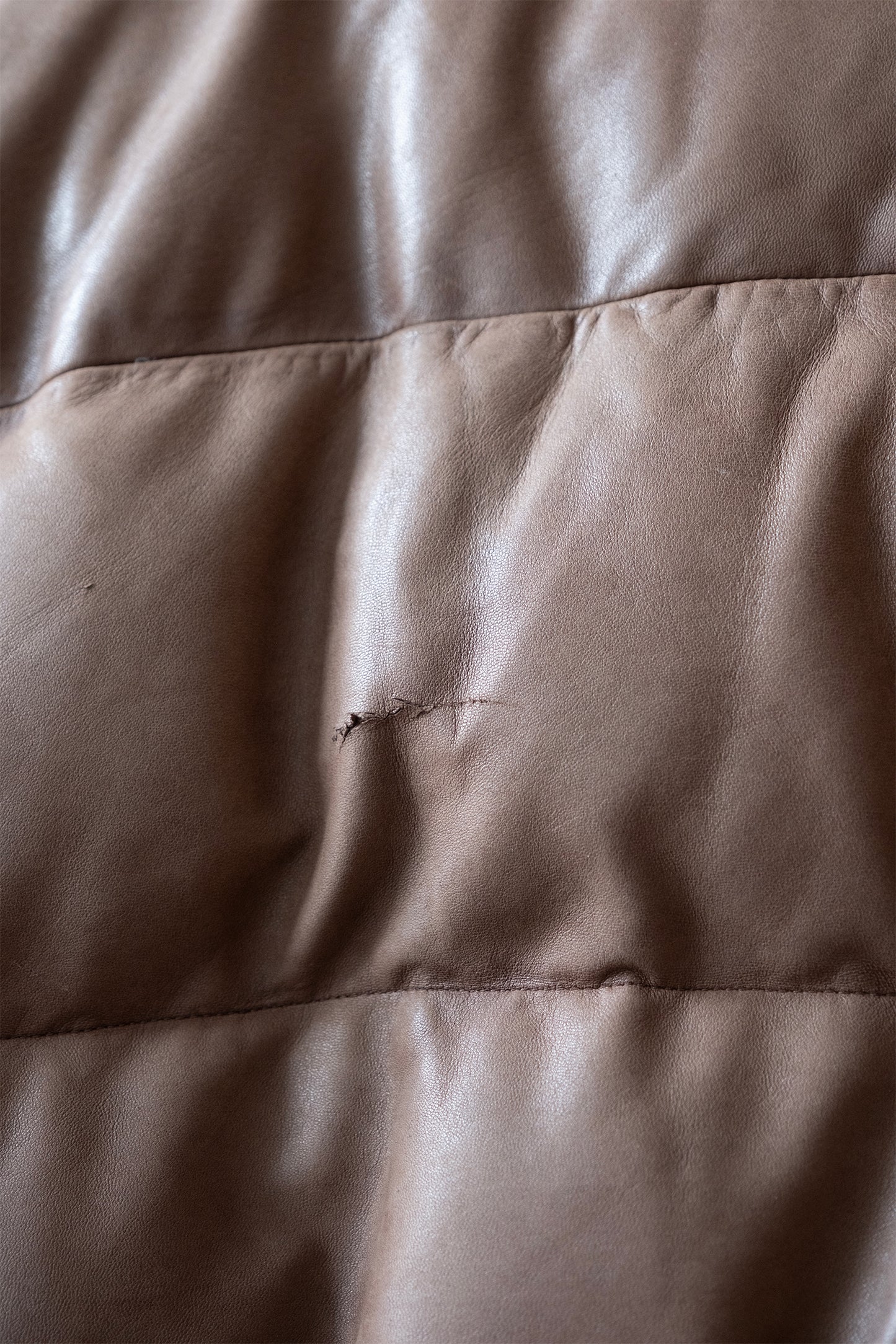 Vintage Ralph Lauren RLX Leather Puffer Jacket in Brown