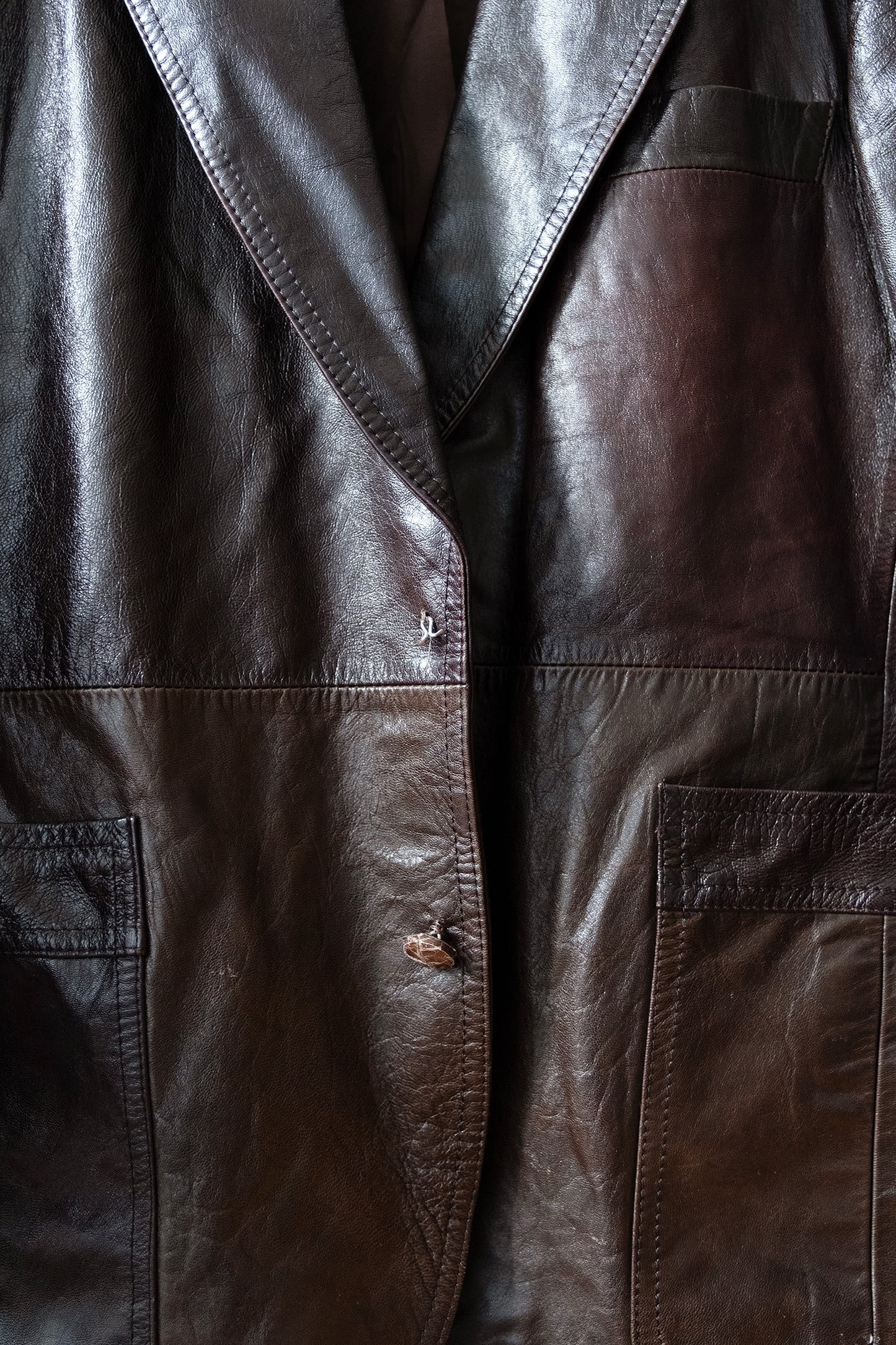 Vintage 1970s Neiman Marcus French Polished Leather Blazer