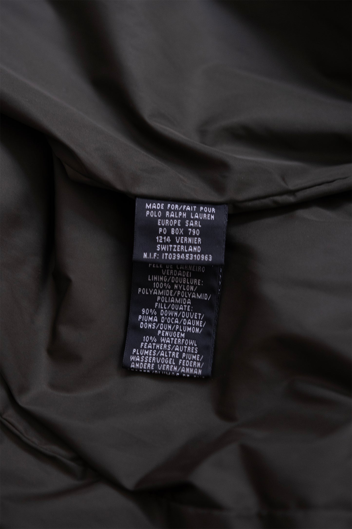 Vintage Ralph Lauren RLX Leather Puffer Jacket in Brown