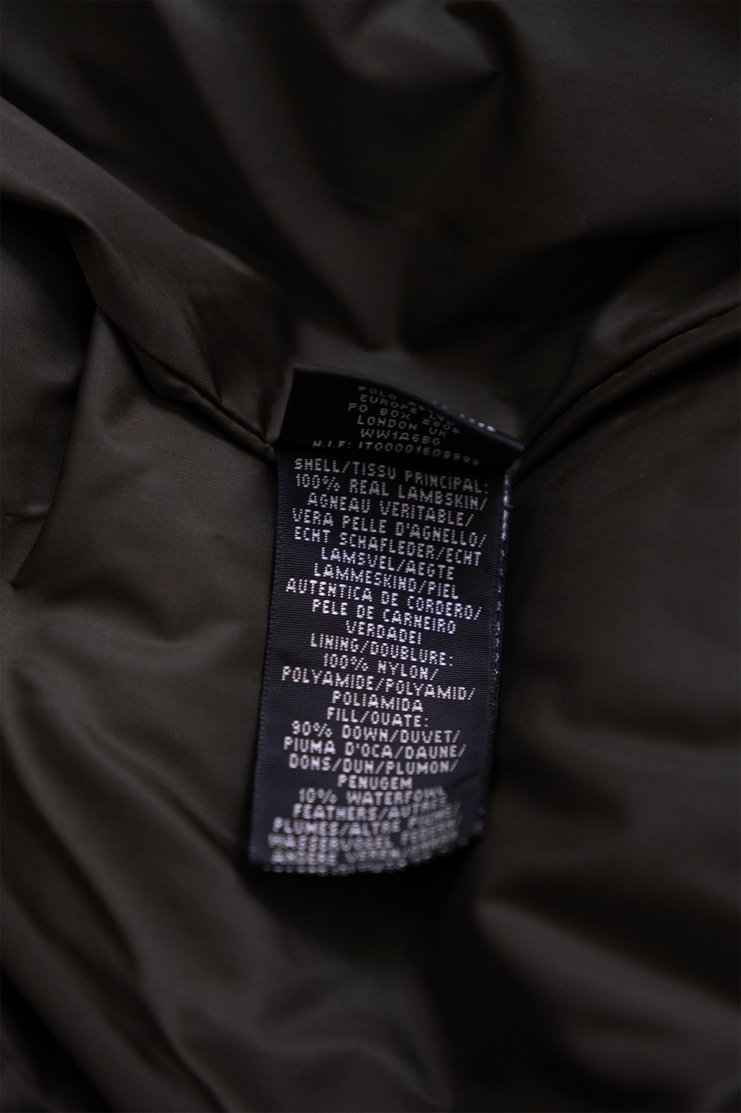 Vintage Ralph Lauren RLX Leather Puffer Jacket in Brown