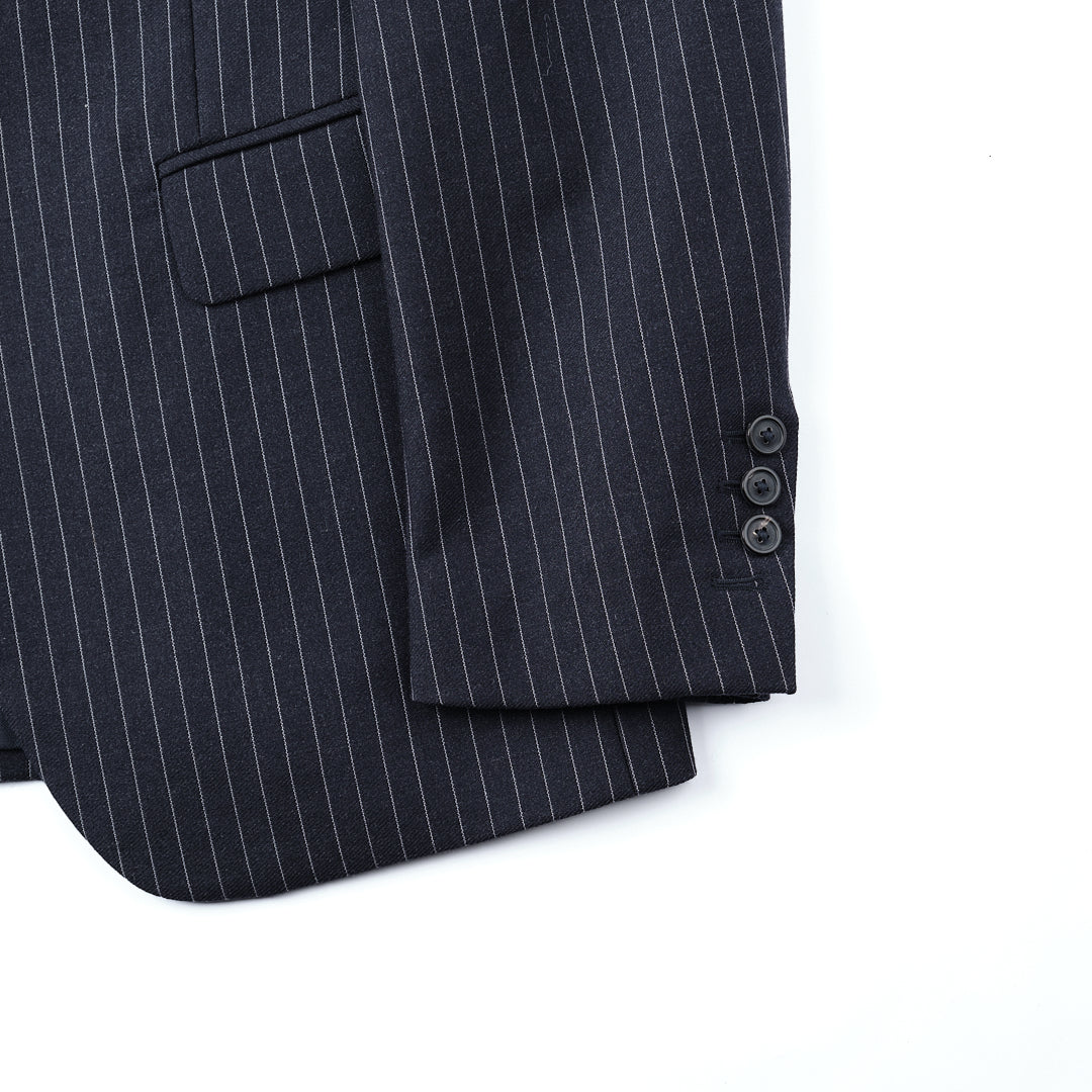 Martin Margiela F/W2006 (14) Double Vented Navy Chalkstripe Blazer