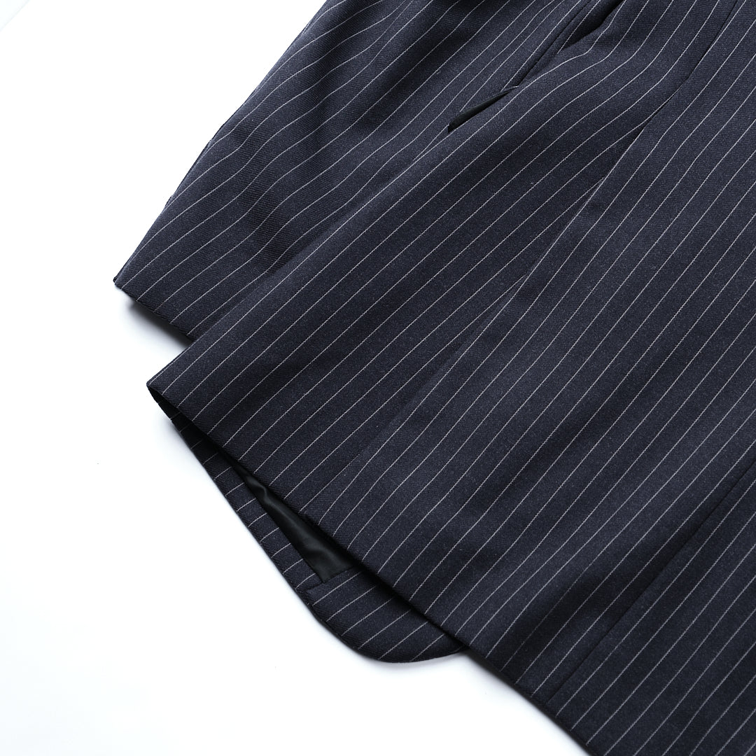 Martin Margiela F/W2006 (14) Double Vented Navy Chalkstripe Blazer