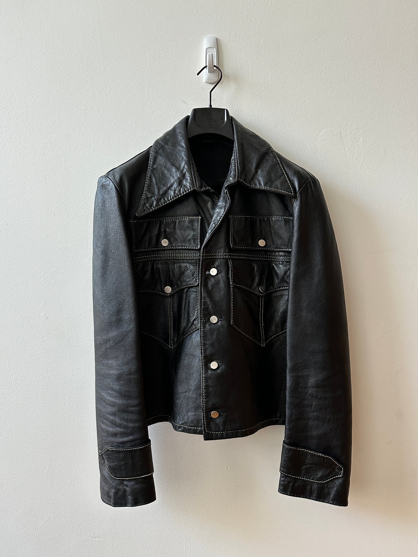 Yves Saint Laurent Wool Trousers and Vintage Leather Jacket Bundle