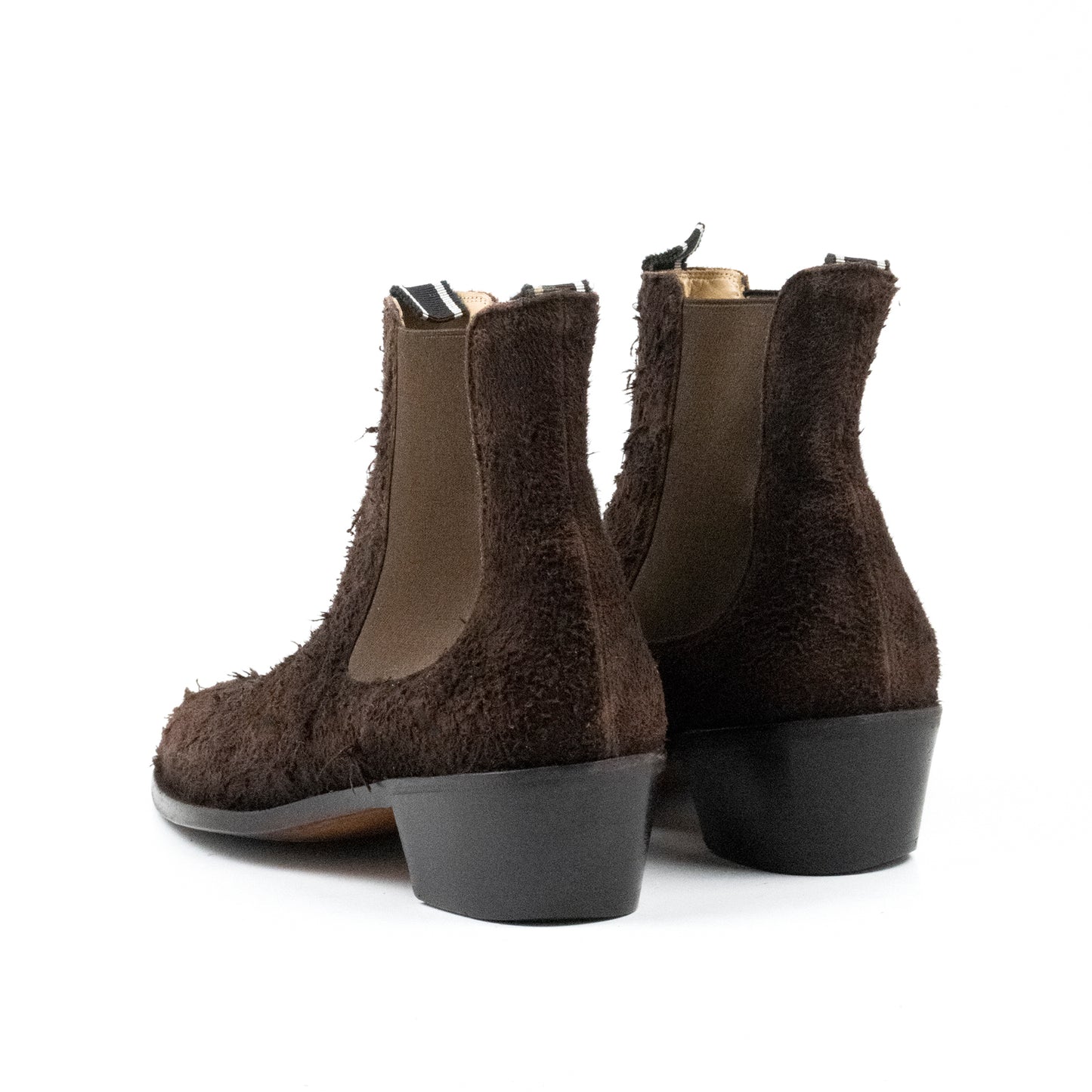 Helmut Lang 2000's Cuban Heel Boot in Roughed Out Suede