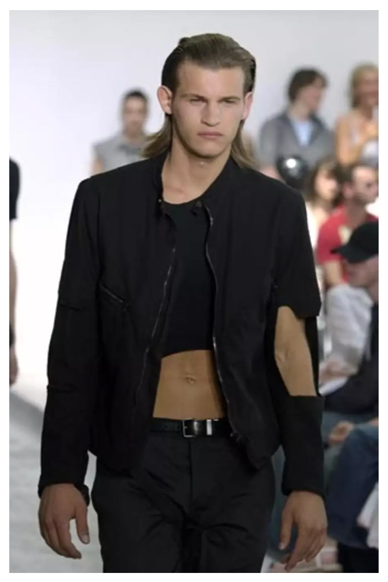 Helmut Lang FW 2000 Cotton Cafe Rider Jacket w Back Straps