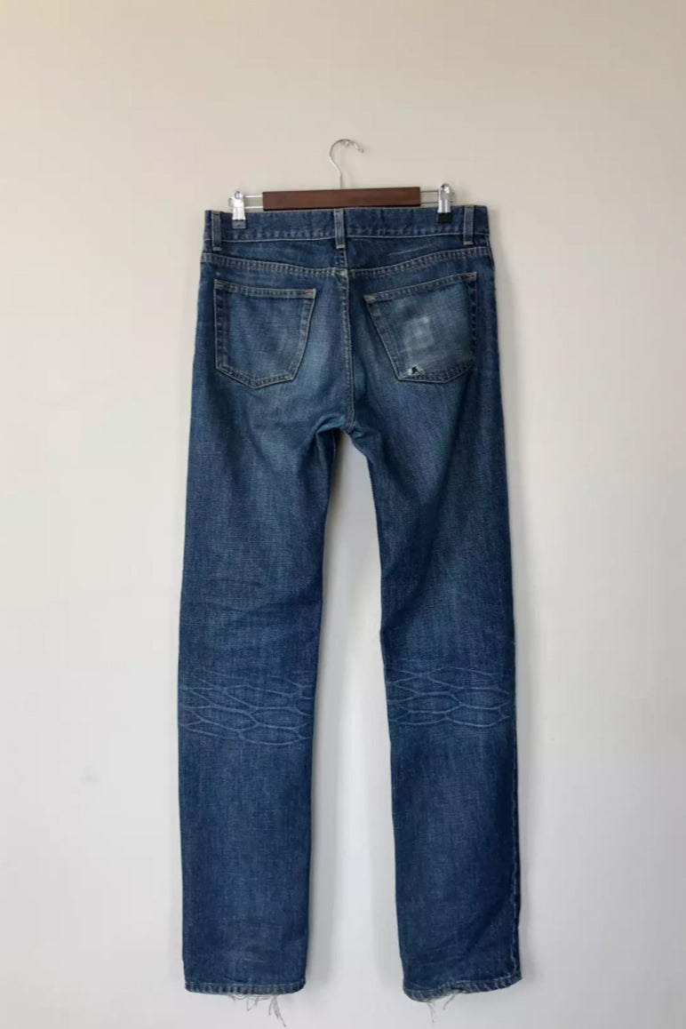 Helmut Lang 2003 Turn-Up Cut Denim Jeans