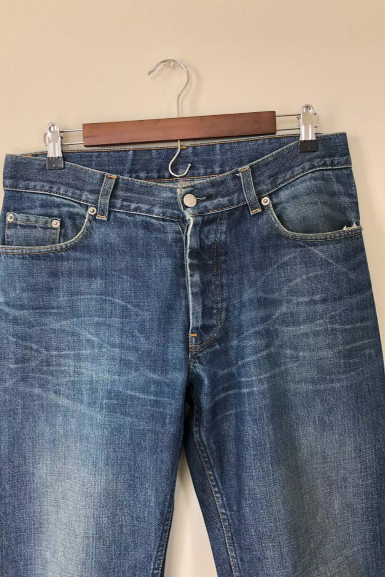 Helmut Lang 2003 Turn-Up Cut Denim Jeans