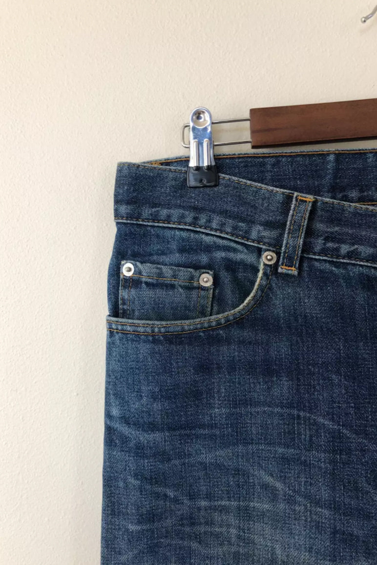 Helmut Lang 2003 Turn-Up Cut Denim Jeans