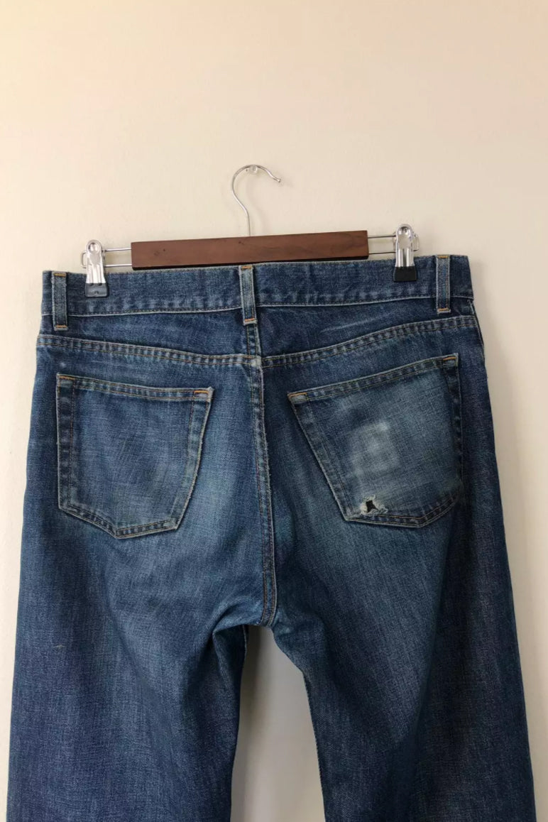 Helmut Lang 2003 Turn-Up Cut Denim Jeans