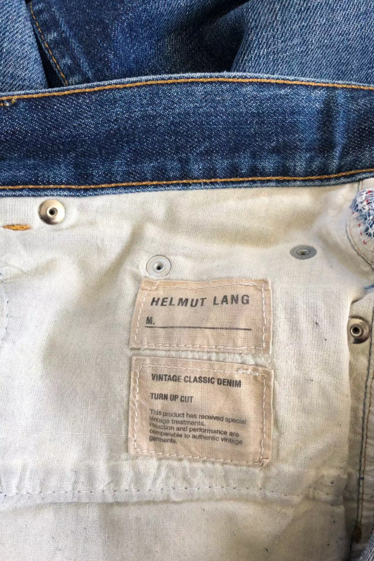 Helmut Lang 2003 Turn-Up Cut Denim Jeans
