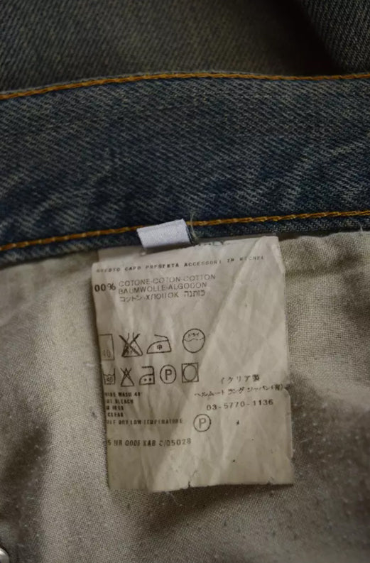 Helmut Lang 2003 Vintage Stained Denim In Bootcut