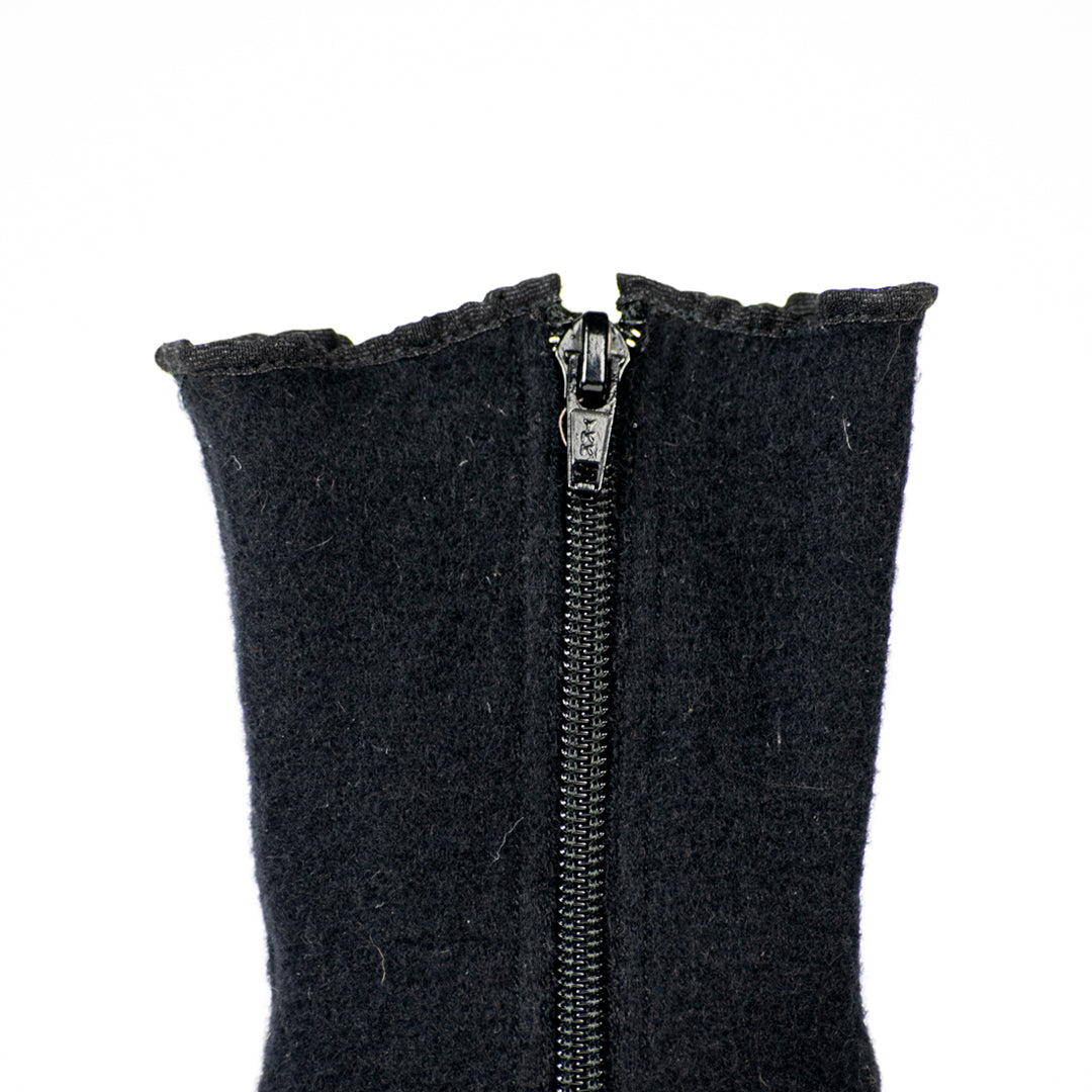 Martin Margiela AW1999 Socked Mule/Boot (Black Leather and Wool)