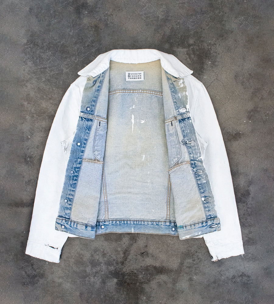 Martin Margiela (0) (10) Artisanal Type III Jacket Coated in White Texicreen