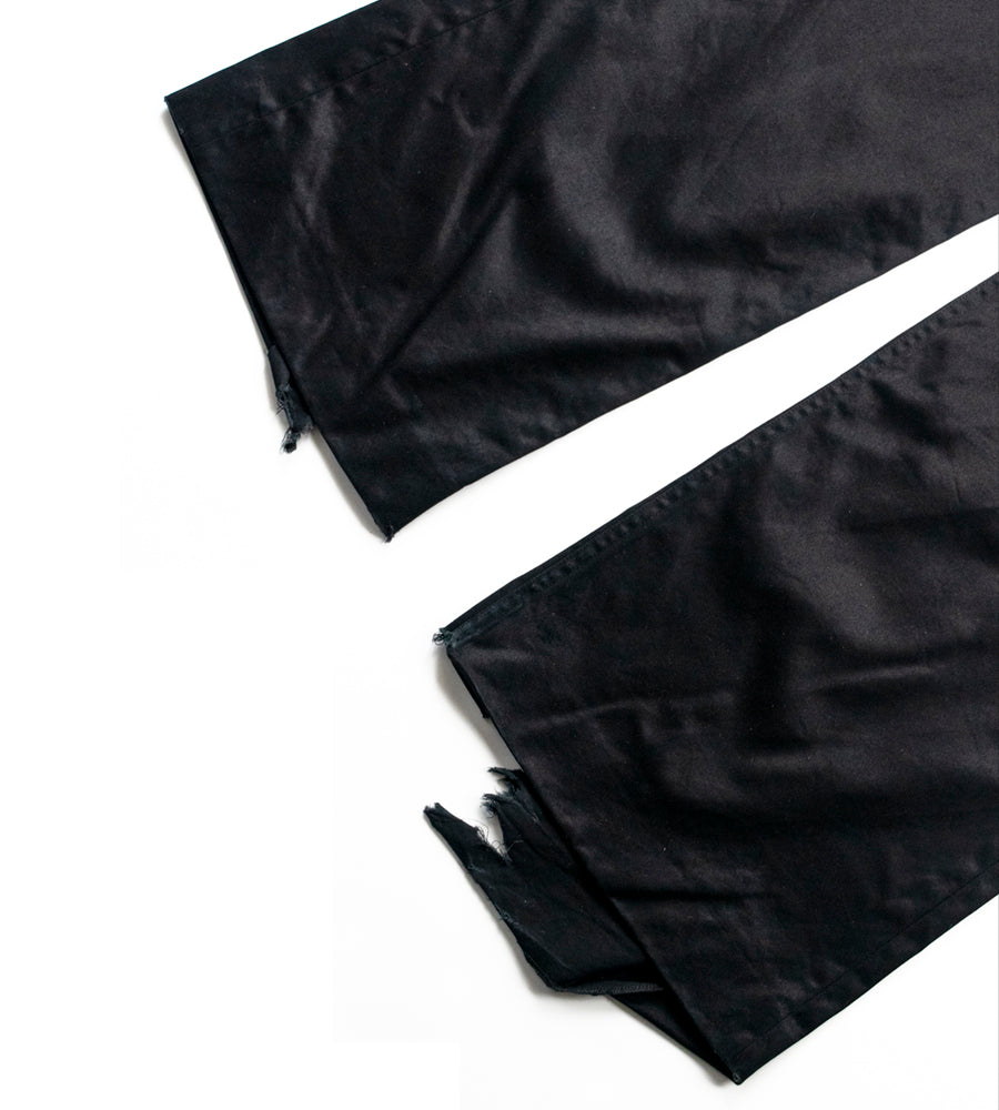 Balenciaga 2018 Flared Cotton Trousers w/ Distressed Hem