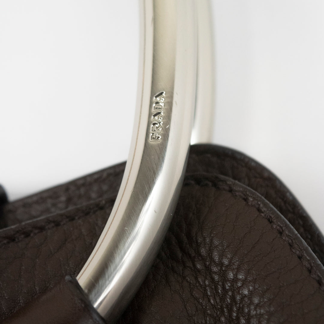 Prada S/S 2003 Leather Ring Bag in Chocolate Brown