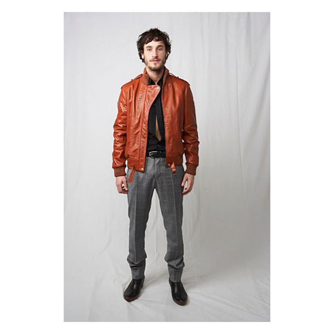 Martin Margiela S/S 2007 Asymmetrical 5-Zip Leather Jacket with Knit Ribbing