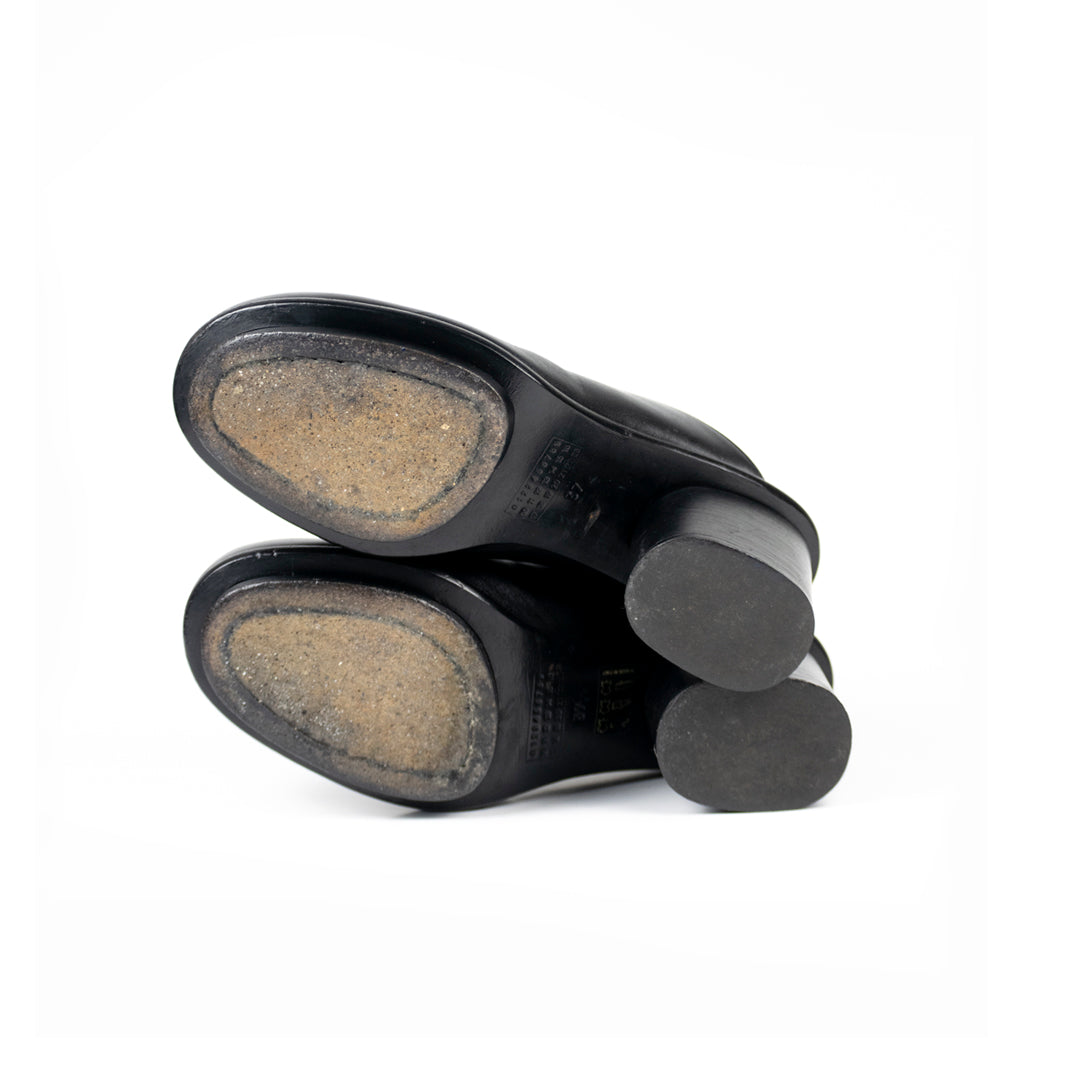 Martin Margiela AW1999 Socked Mule/Boot (Black Leather and Wool)