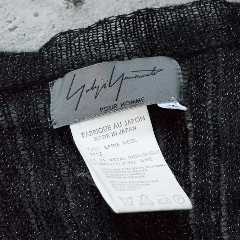 Yohji Yamamoto Stainless Steel & Wool Knit Zip Sweater