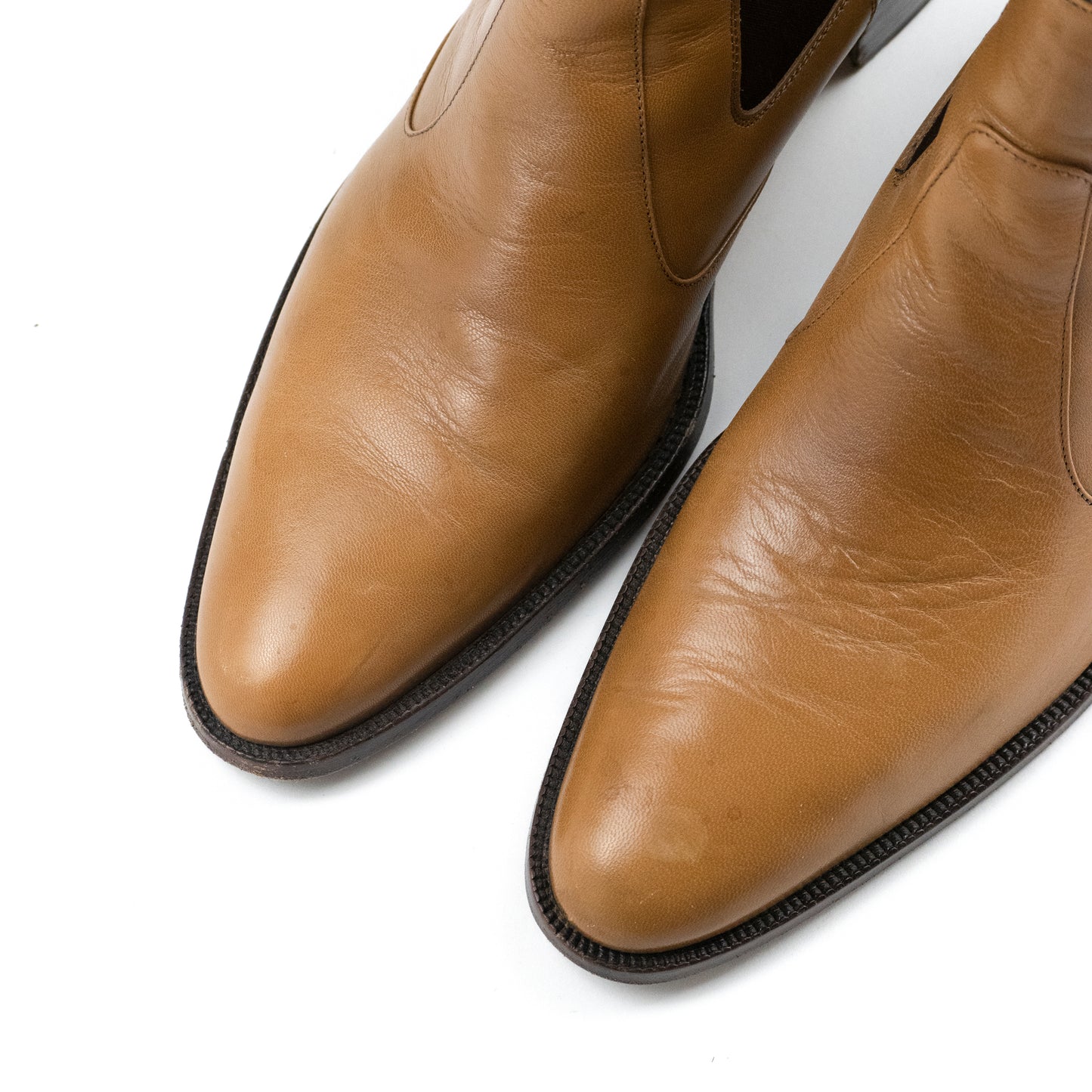 Helmut Lang 2000's Cuban Heel Boot in Saddle Brown Leather