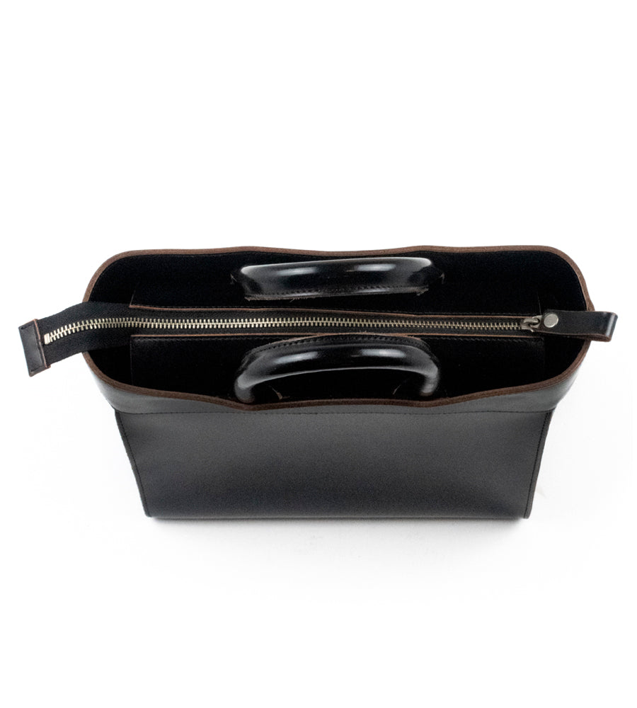 Yohji Yamamoto Structured Black Tote Handbag