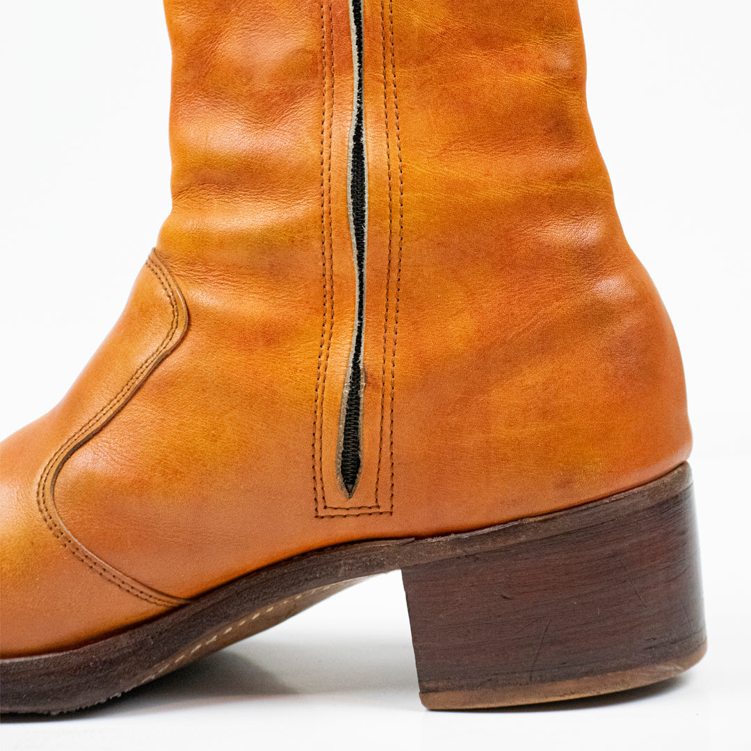 Vintage 1970s Herman Santa Rosa Square Toe Boots