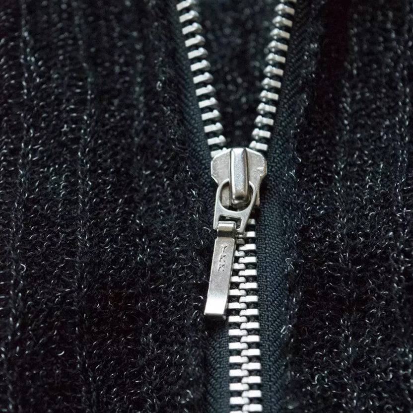 Yohji Yamamoto Stainless Steel & Wool Knit Zip Sweater