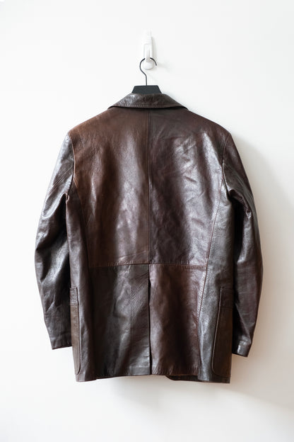 Vintage 1970s Neiman Marcus French Polished Leather Blazer