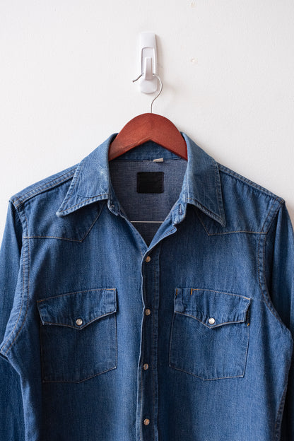 Vintage Roebucks Denim Shirt with Pearl Snaps