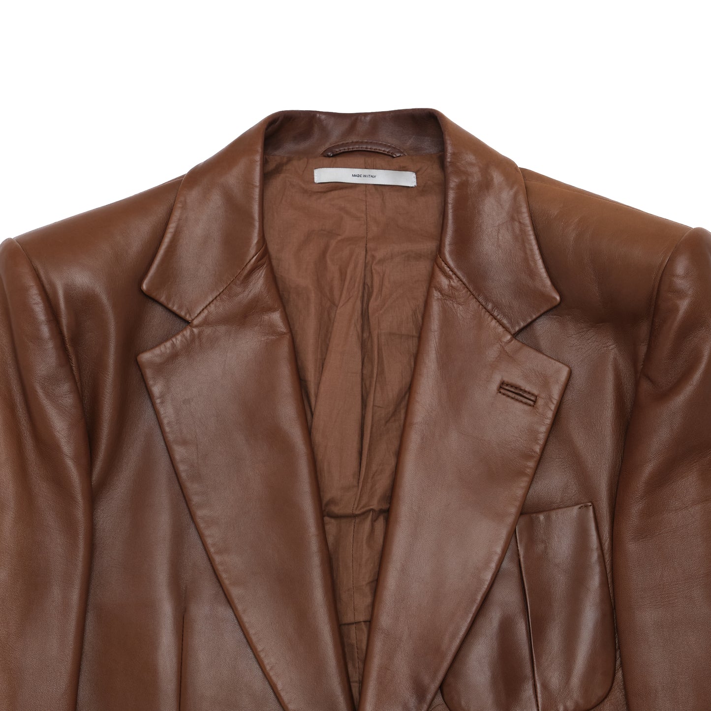 Yves Saint Laurent Rive Gauche Leather Blazer Brown F/W2002