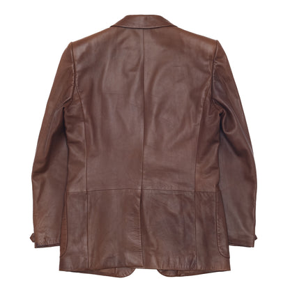 Yves Saint Laurent Rive Gauche Leather Blazer Brown F/W2002