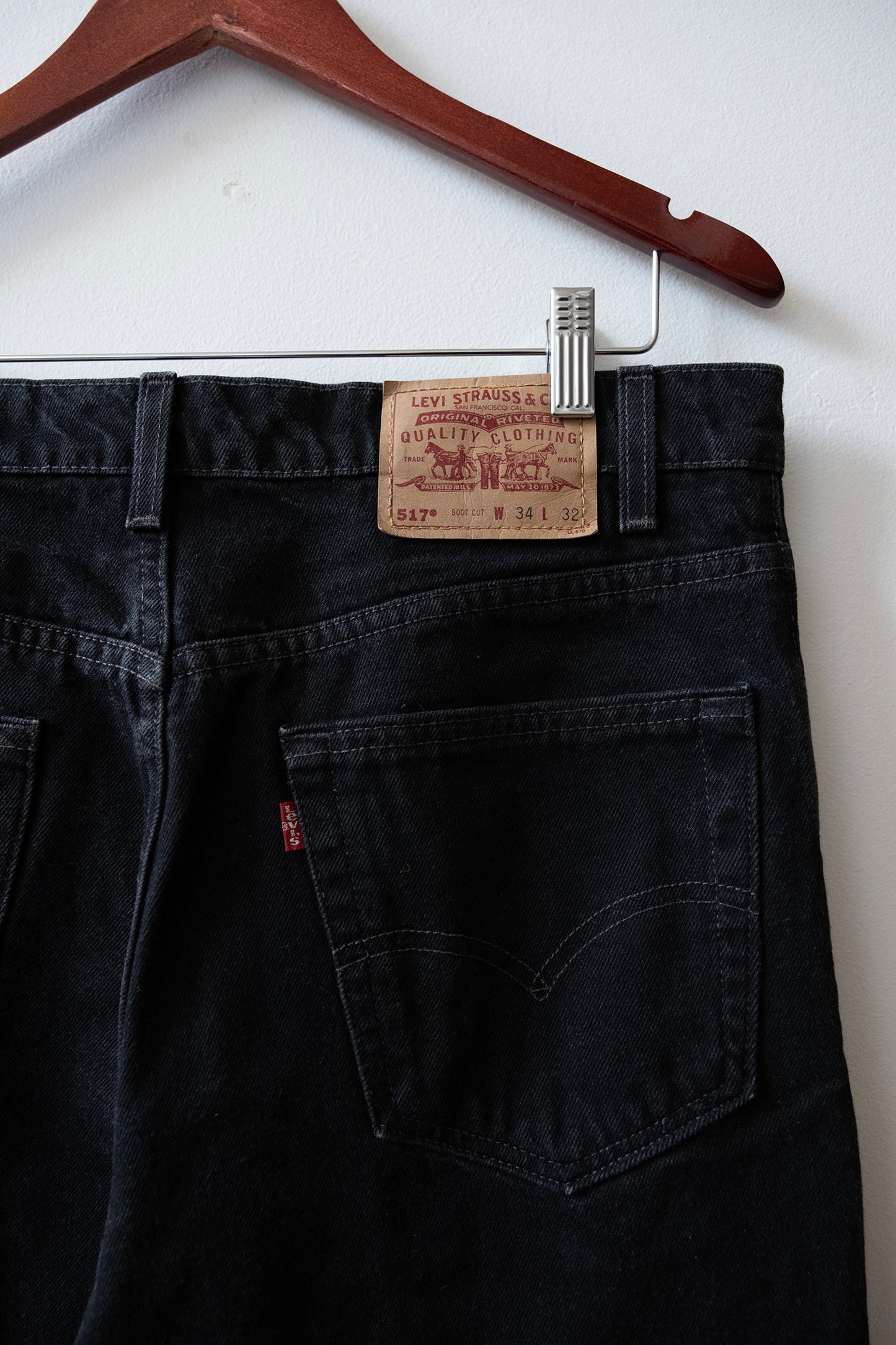 Vintage Levi's 1990s Black Red Tab 517 Jeans