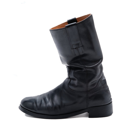 Martin Margiela Square Toe Engineer Boots in Black