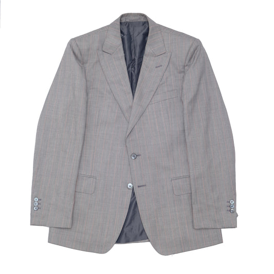 Tom Ford for Yves Saint Laurent Peak Lapel Patterned Blazer in Grey