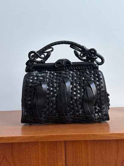 Dior S/S 2007 John Galliano Samourai 1947 Bag in Black Leather