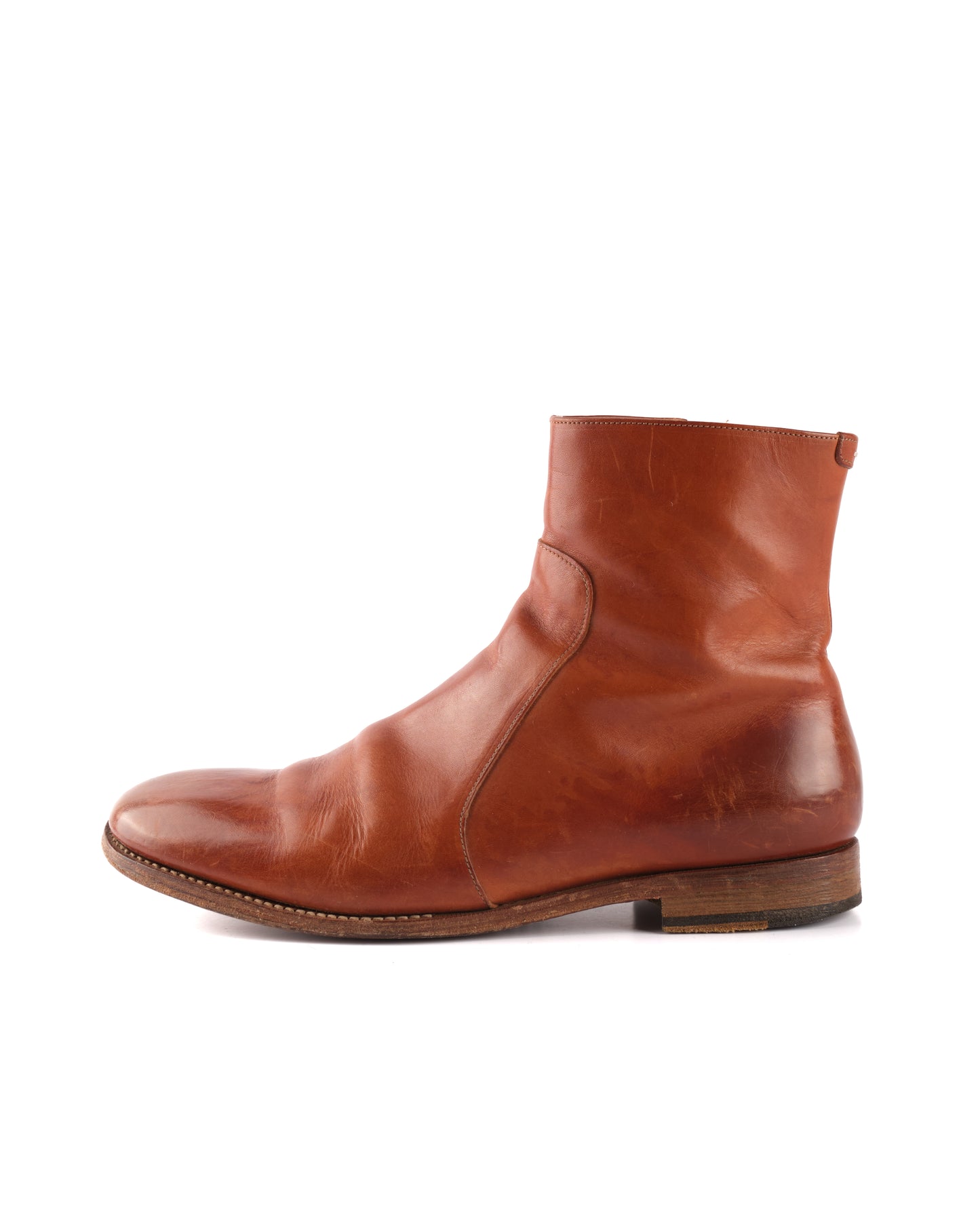 Martin Margiela 2004/05 (10) Leather Zip Boots in Brown