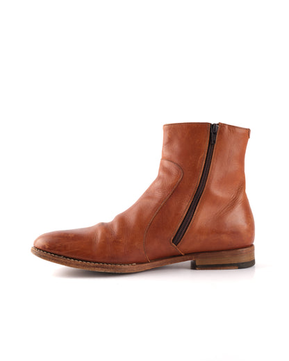 Martin Margiela 2004/05 (10) Leather Zip Boots in Brown