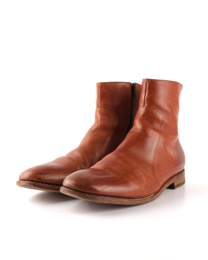 Martin Margiela 2004/05 (10) Leather Zip Boots in Brown