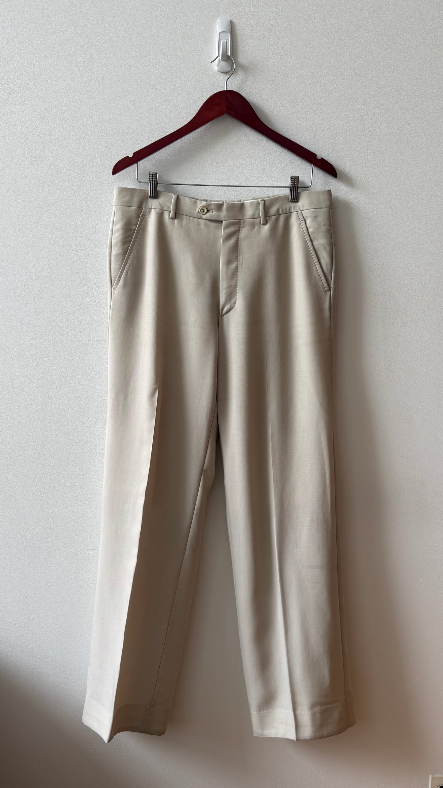 Husbands Paris Ivory Wool and Mohair Flared Trousers FR42
