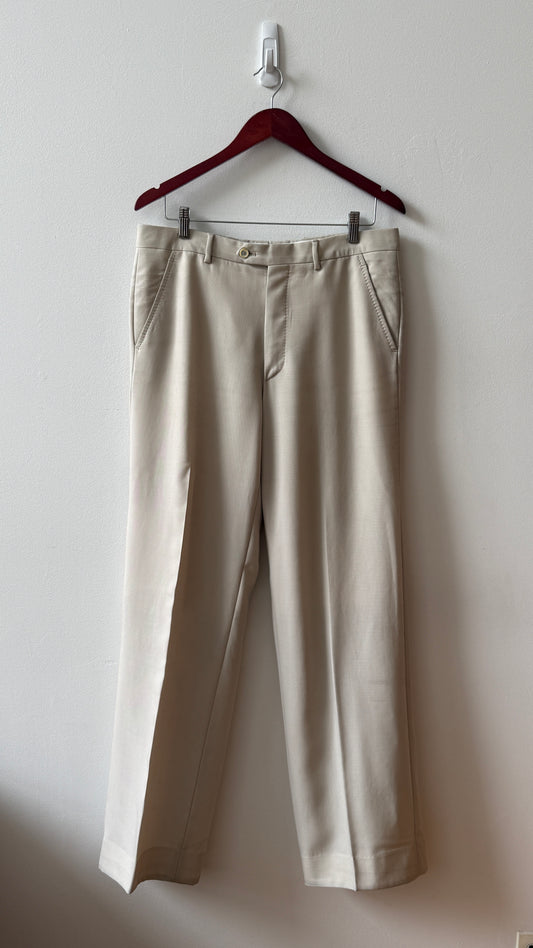 Husbands Paris Ivory Wool and Mohair Flared Trousers FR42