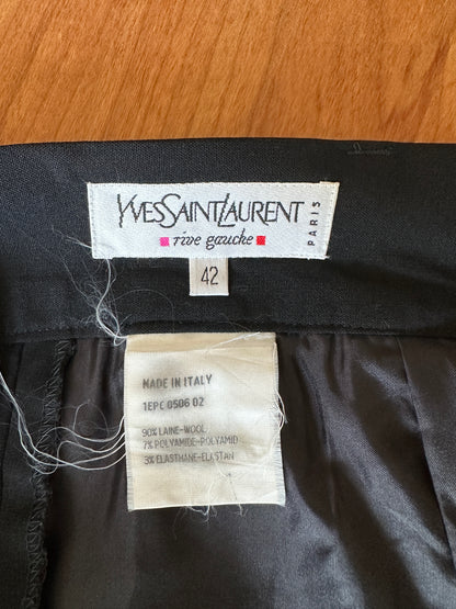 Yves Saint Laurent Wool Trousers and Vintage Leather Jacket Bundle