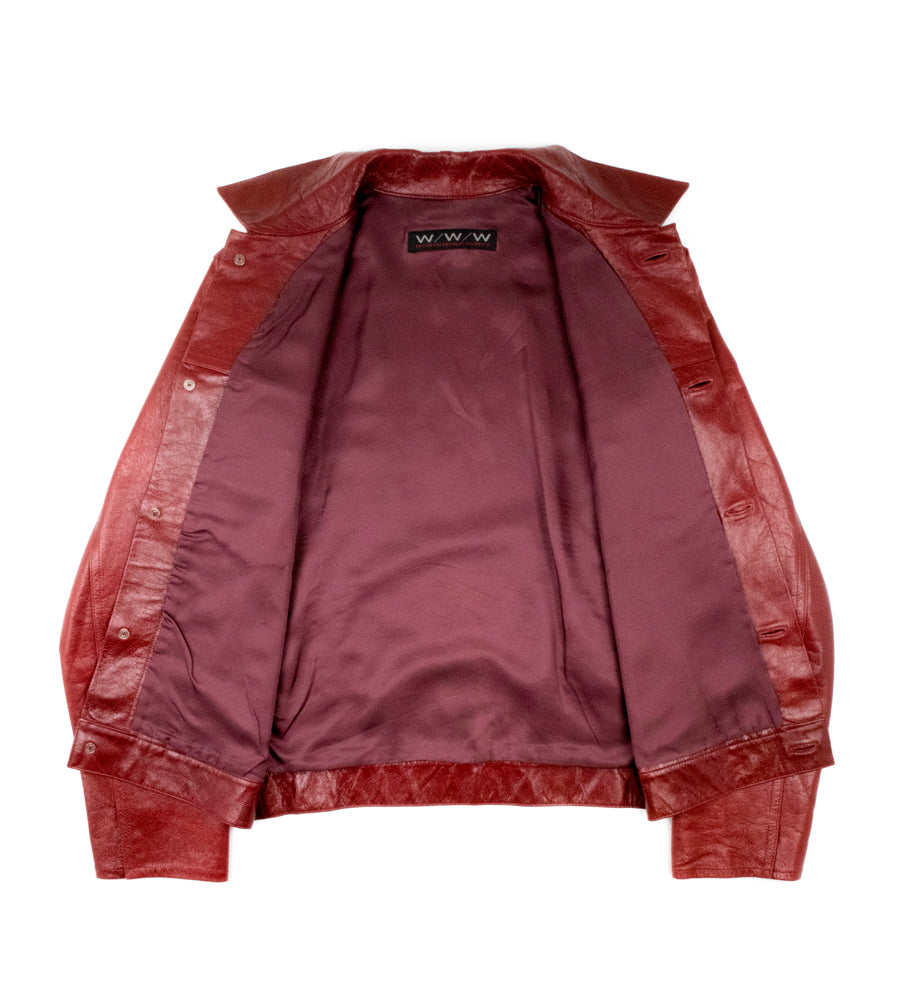 Worth.While.Works Red Goatskin Leather Type III Jacket