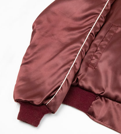 Vintage Horizon Quilted Satin Bomber Jacket