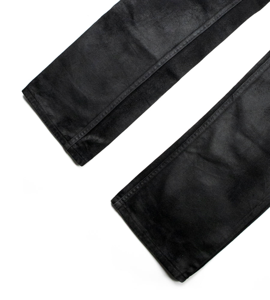 Helmut Lang 1999 Coated Black Denim Jeans in Bootcut
