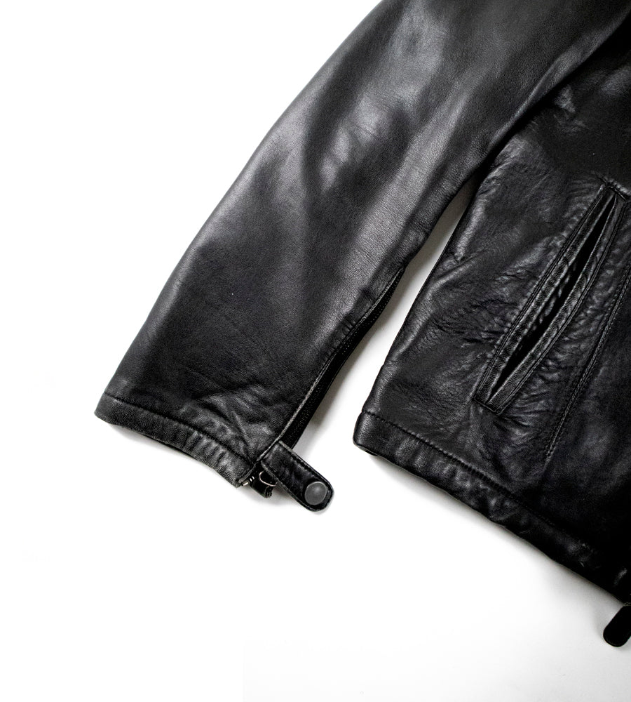 Calvin Klein Collection 2000s Lambskin Leather Jacket w/ Extended Collar