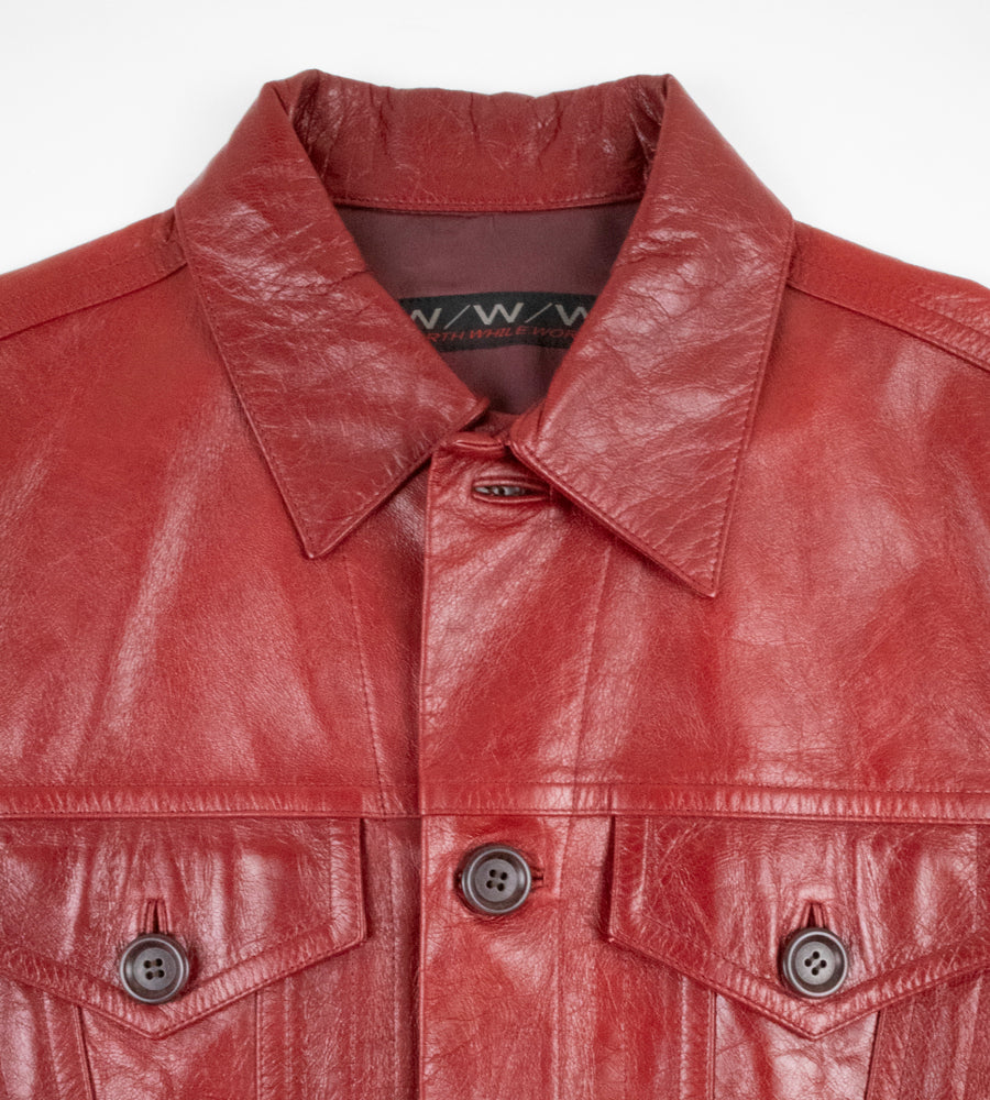 Worth.While.Works Red Goatskin Leather Type III Jacket