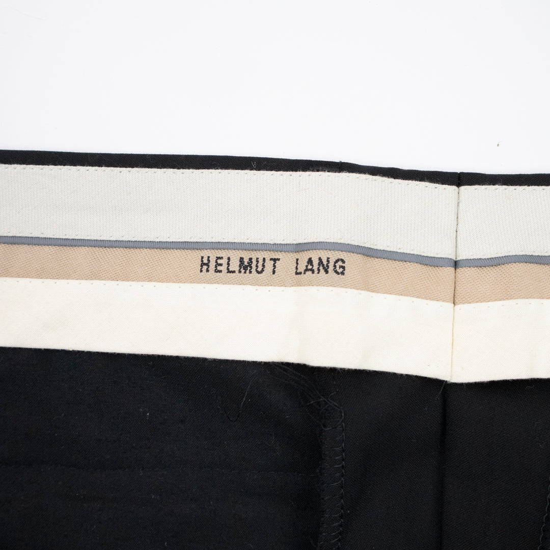 Helmut Lang F/W 2003 Wool Trousers w/ Leather Insert/Leg Wrap