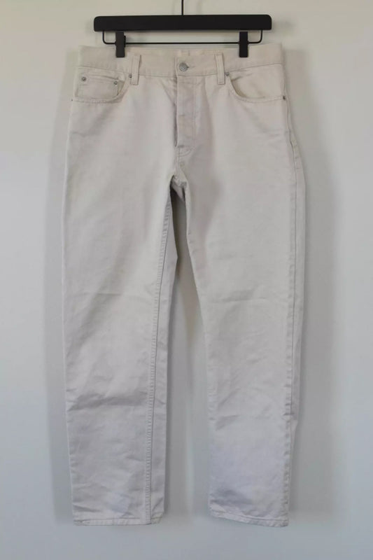 Helmut Lang 1997 GTR Cotton Pants In Tan/Ivory